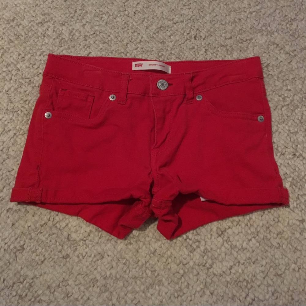 Girls Red Levi’s Denim Shorts